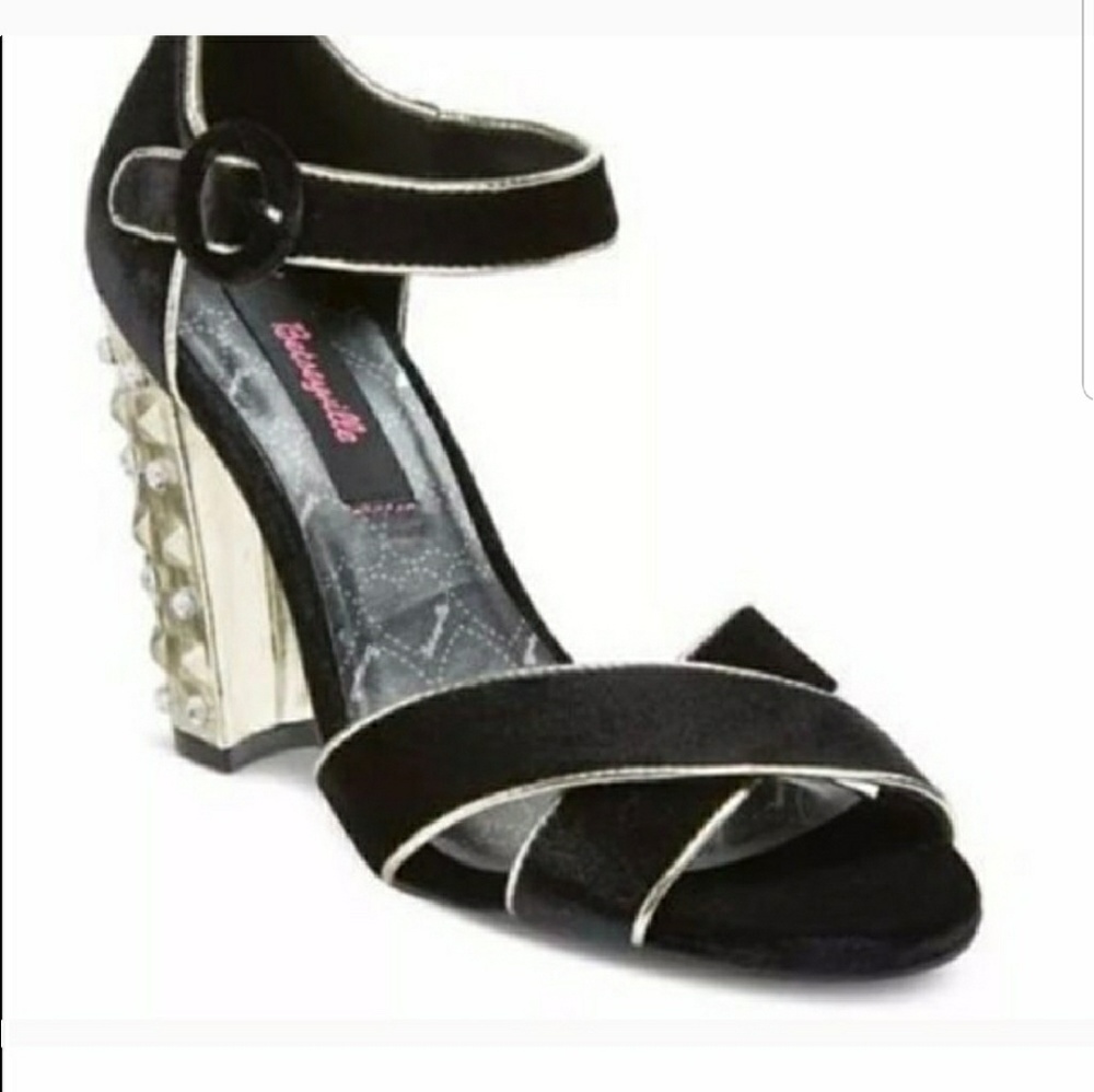 Black and silversish gold heels